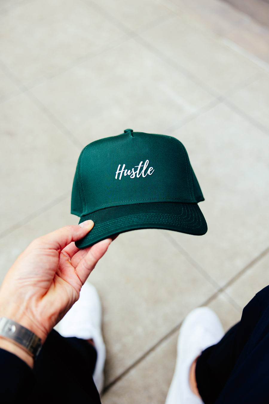 Hustle 5 Panel Cap - Masters Green